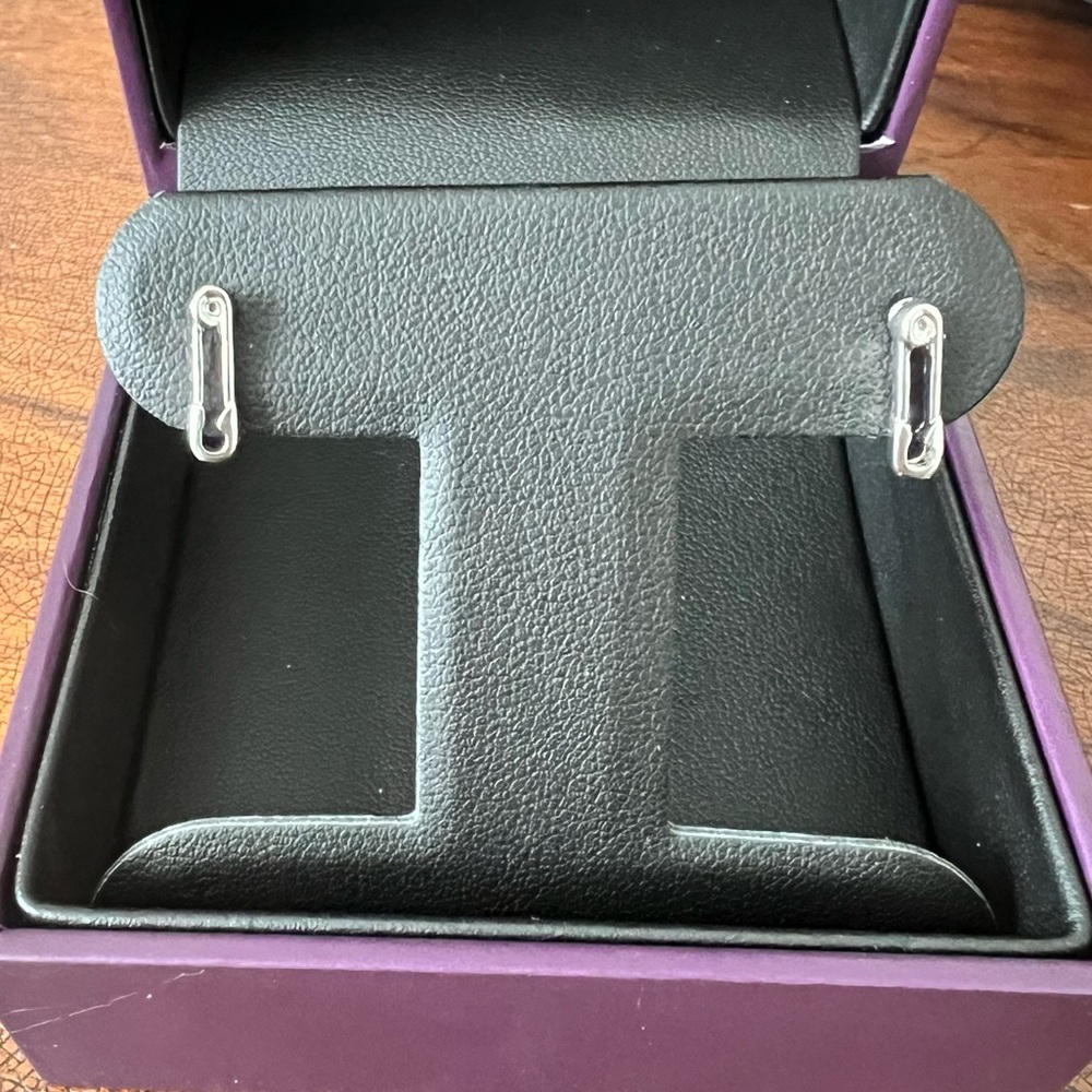 Silver Toned Safety Pin Stud Earrings